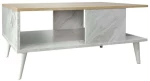 Τραπέζι Σαλονιού Moses 049-000066 90x54x37,5cm Marble Effect White-Sonoma