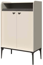 Μπουφές Metro II 162823519 81x43x124cm Off White Mdf,Μέταλλο