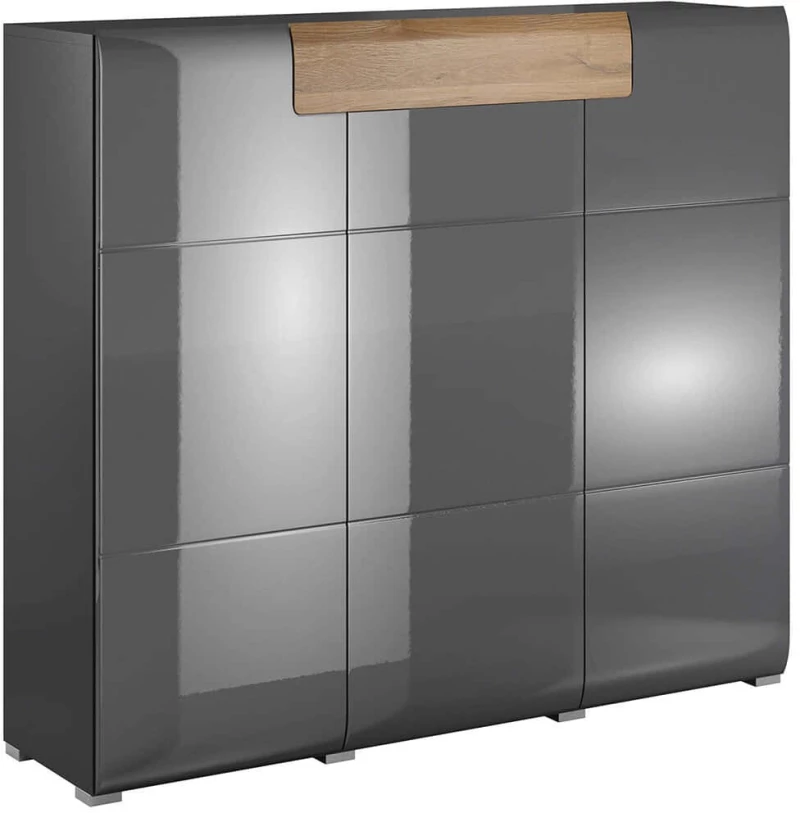 Μπουφές Toldo 162382989 147x39x131cm Anthracite-Natural Μοριοσανίδα,Mdf