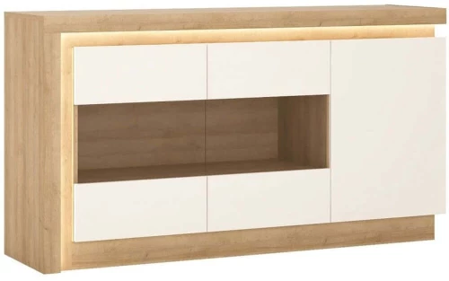 Μπουφές Με Φως Lynx 162285849 157,6x42x89,1cm Natural-White Μοριοσανίδα