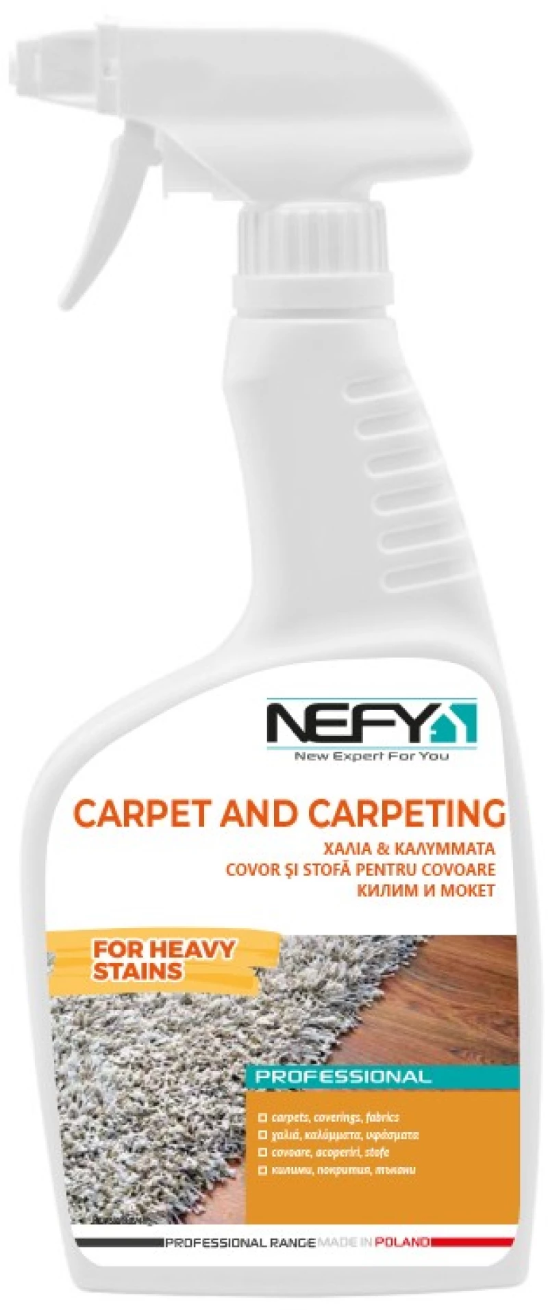 Καθαριστικό Spray Χαλιών & Καλυμμάτων 500ml Nefy - 5903649070005