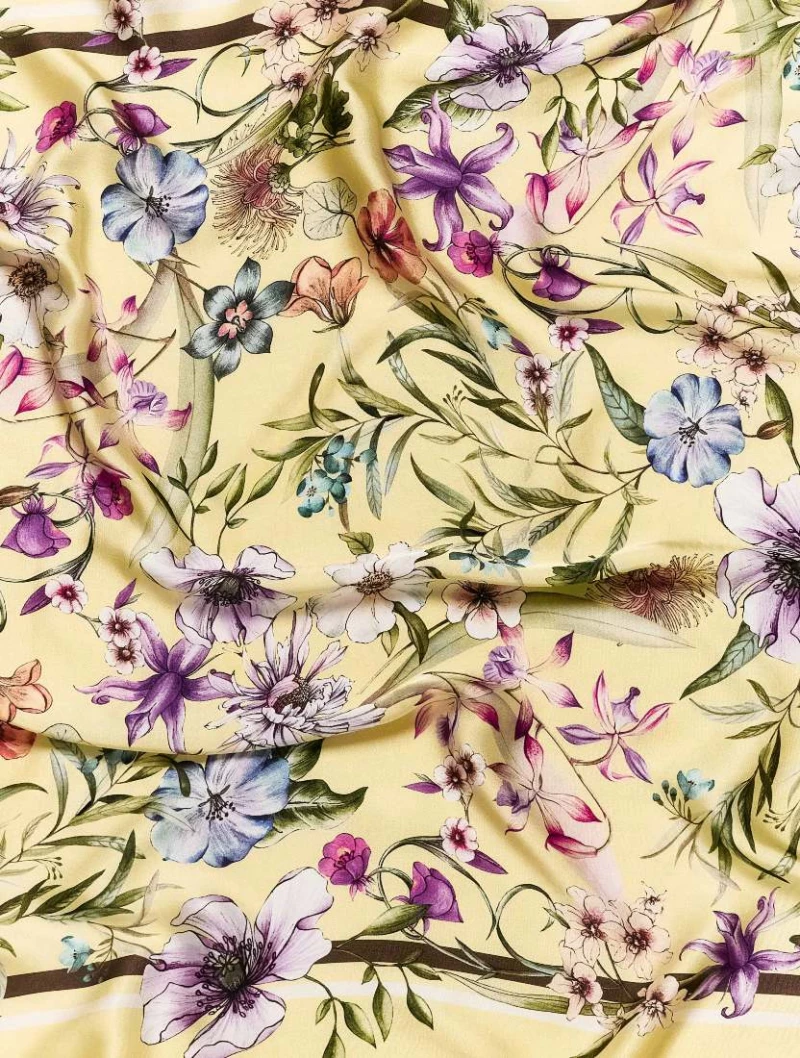 ΦΟΥΛΑΡΙ ΣΑΤΕΝ FLORAL ΚΙΤΡΙΝΟ