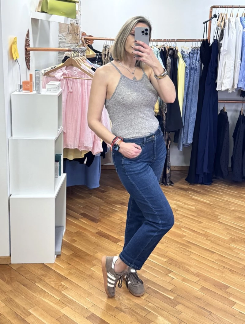 ΠΑΝΤΕΛΟΝΙ JEANS ΜΕ FLARE ΤΕΛΕΙΩΜΑ ΜΠΛΕ S10502326 MONDE