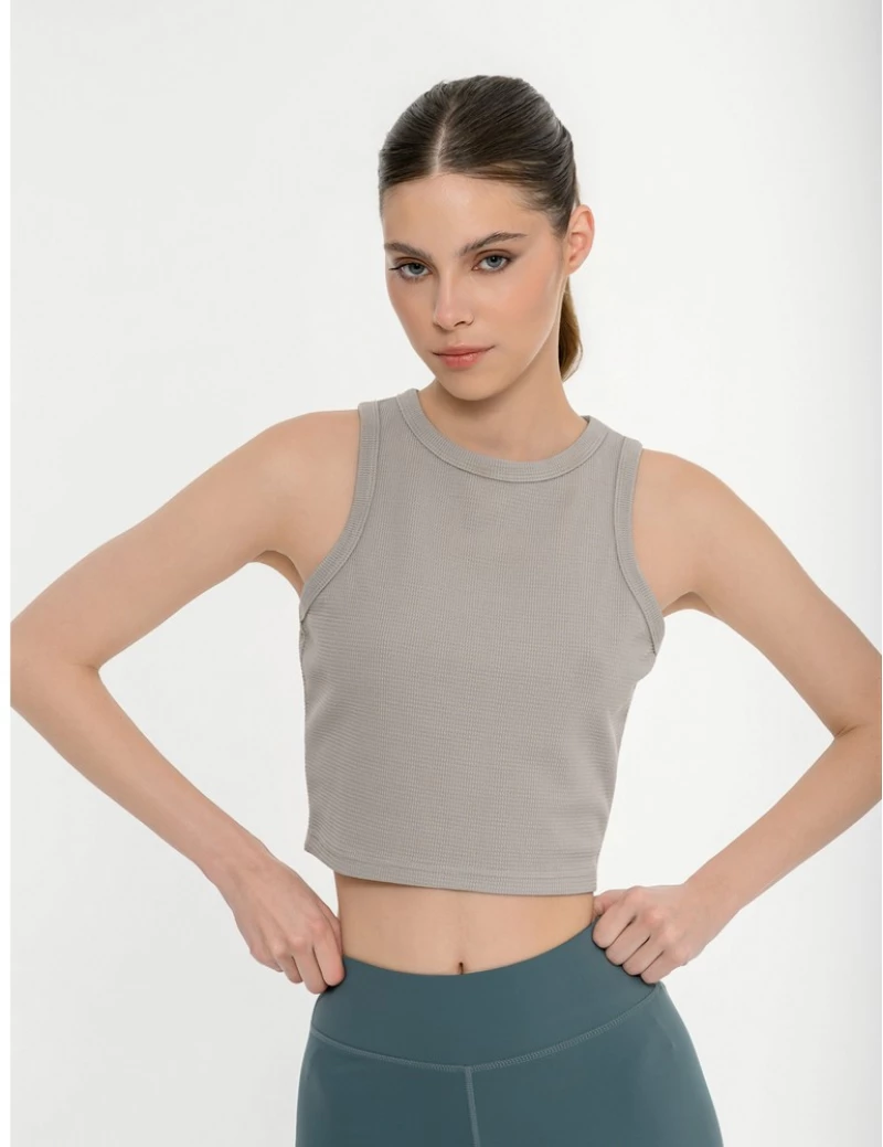 BDTK WAFFLE SLEEVELESS TOP 1261-905323 1261-905323-00509 BODY TALK Γκρι