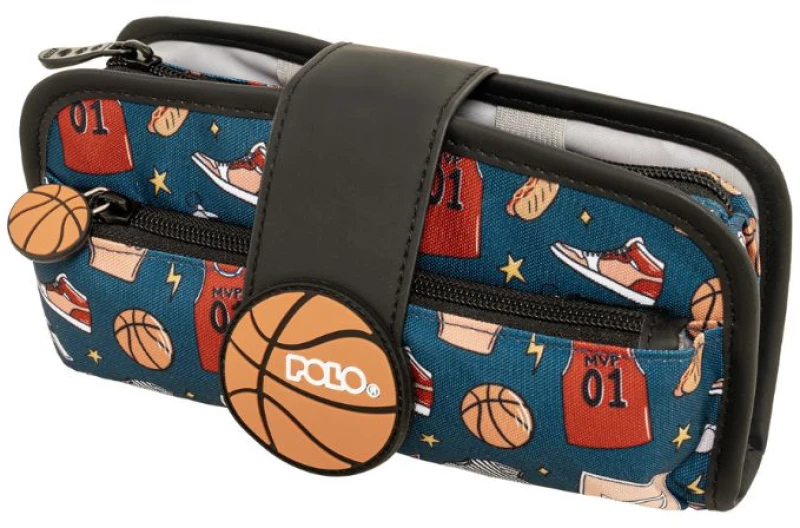 Κασετίνα Polo Rubber Basketball Διπλή Πολύχρωμη 937019-8442