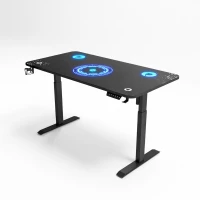 VenCore VenCore 2730-10007 - Gaming Desk Adjustable 120x60x72-112cm Black - Μοντέρνο Γραφείο Ρυθμιζόμενου Ύψους με Λειτουργία Μνήμης Gaming VenCore Μοριοσανίδας Carbon Fiber με Μεταλλικά Πόδια Μαύρο Μ120 x Π60 x Υ72-112cm