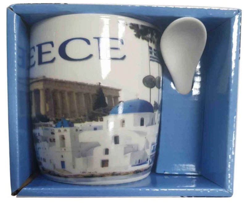 538013 ΣΕΤ ΚΕΡΑΜΙΚΗ ΚΟΥΠΑ SOUVENIR ΜΕ ΚΟΥΤΑΛΙ - GREECE - 241130