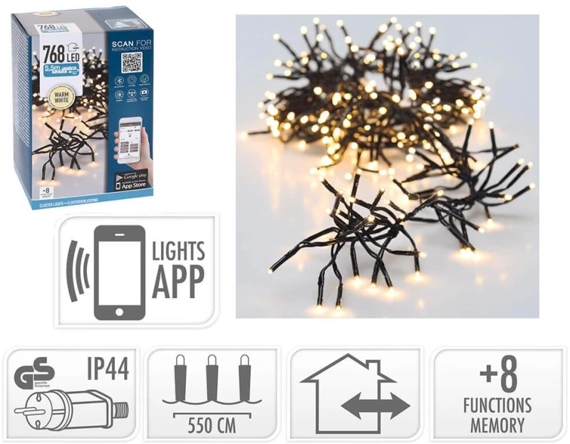 ΧΡΙΣΤΟΥΓΕΝΝΙΆΤΙΚΑ ΛΑΜΠΆΚΙΑ LED LIGHTING DISPLAY APP CONTROLL 768 LED AX8718710