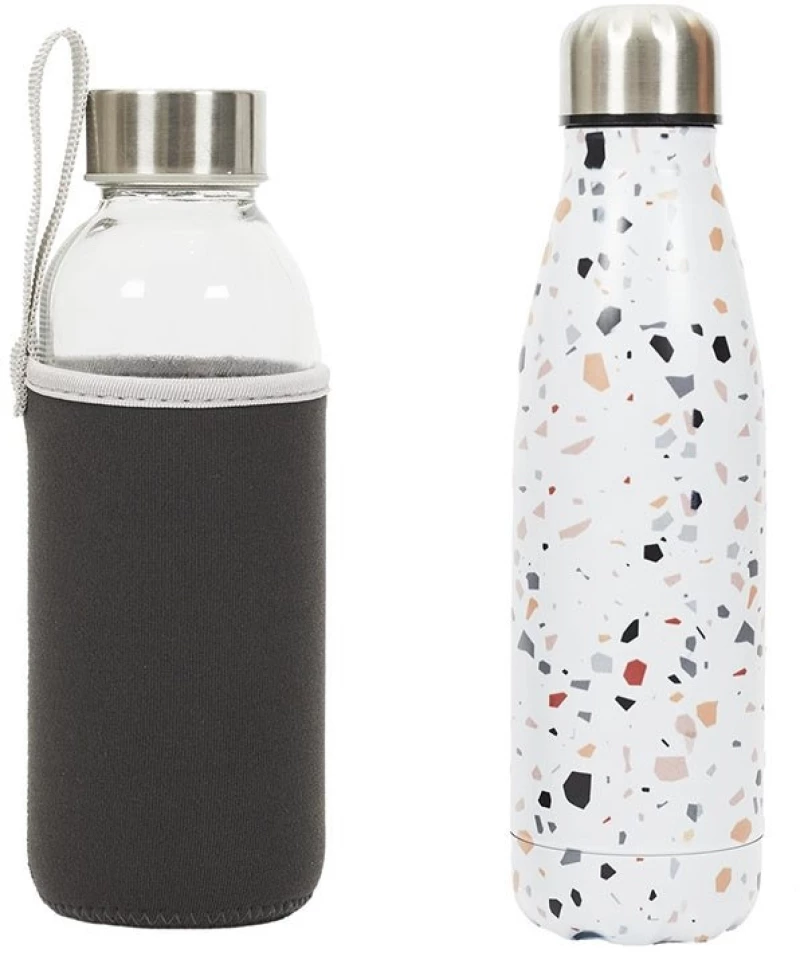 ΘΕΡΜΌΣ 2 BOTTLE SET GLASS AND INSULATED 50CL KA5602