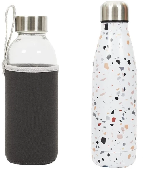 ΘΕΡΜΌΣ 2 BOTTLE SET GLASS AND INSULATED 50CL KA5602