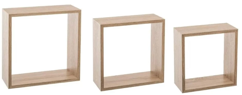 ΡΑΦΙΈΡΕΣ/ΡΆΦΙΑ ΤΟΊΧΟΥ WALL SHELF CUBE OAK NAT L X3 138957C