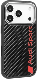 Audi R8 Carbon Fiber MagSafe Case for iPhone 17 Pro - Black