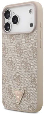 Guess Leather 4G Triangle Strass MagSafe Case for iPhone 17 Pro Max - Pink