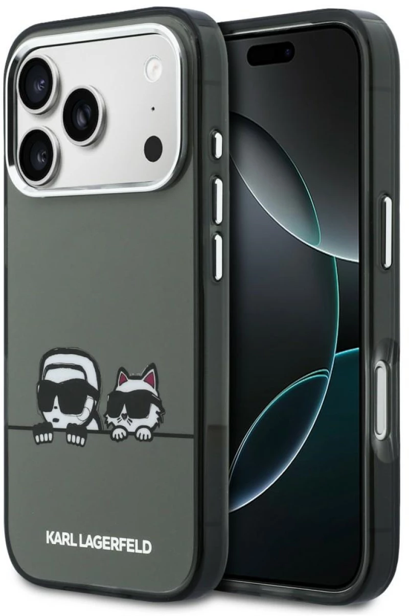 Karl Lagerfeld IML Karl & Choupette Peekaboo Logo MagSafe Case for iPhone 17 Pro Max - Black