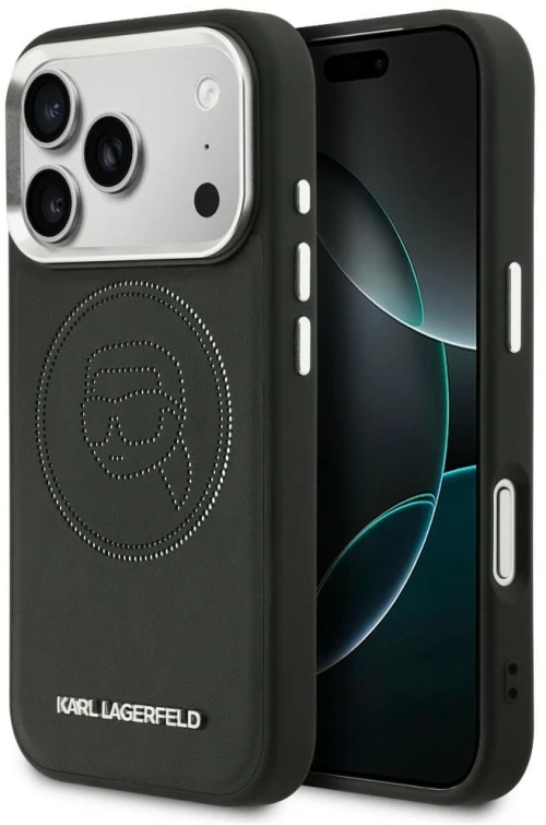 Karl Lagerfeld K Head Point Logo MagSafe Case for iPhone 17 Pro - Black