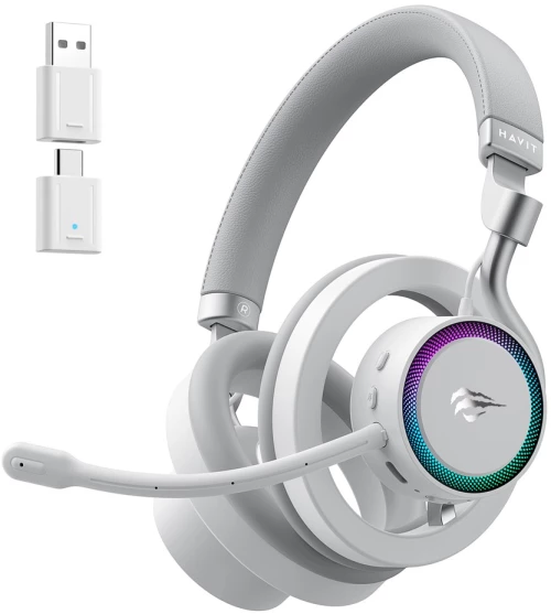 Havit Fuxi-H8 - wired/wireless gaming headphones (white)