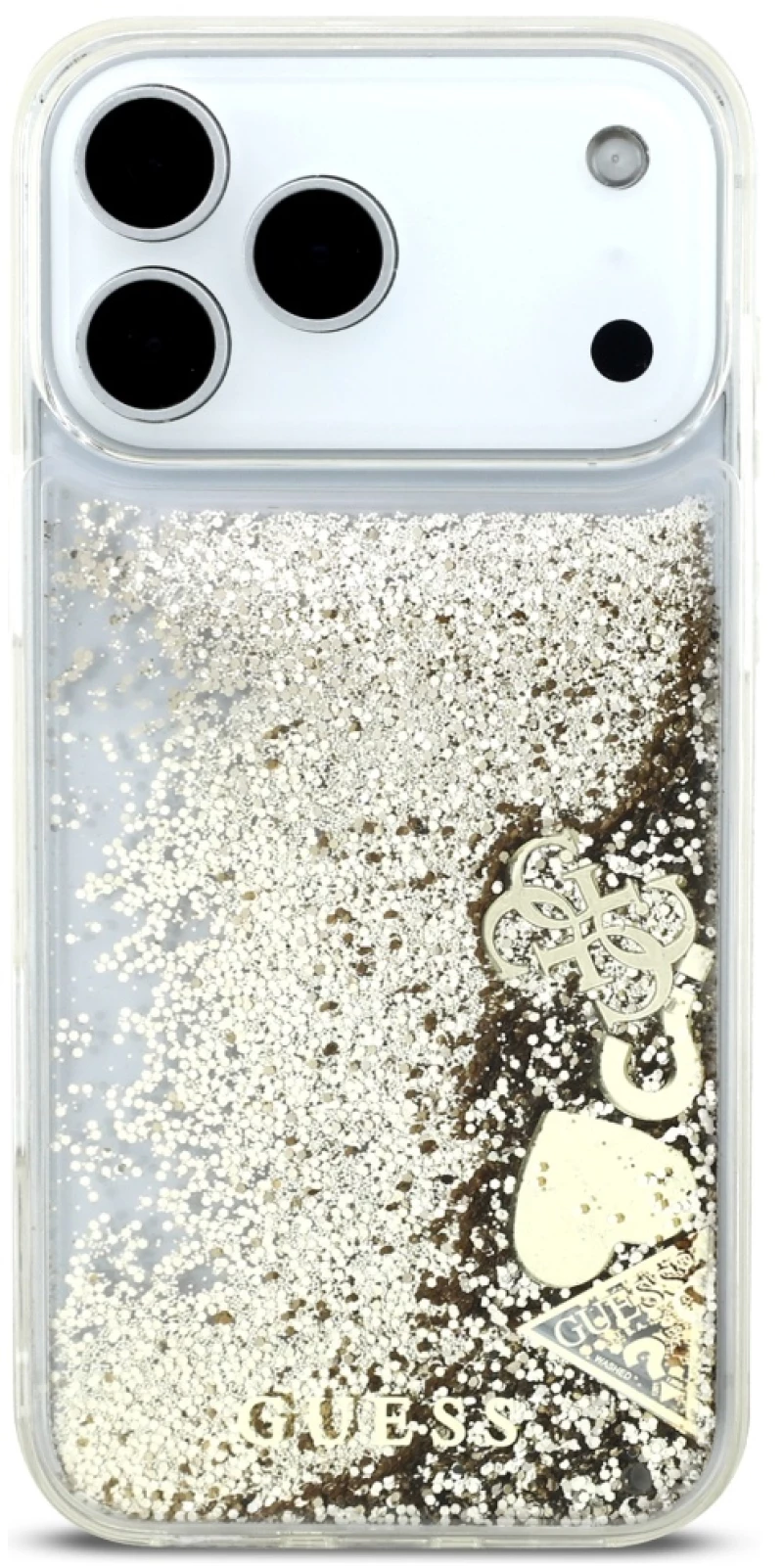 Guess Liq. Glitter 4 Charms Case for iPhone 17 Pro Max - Gold