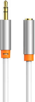 CABLETIME καλώδιο προέκτασης ήχου 3.5mm CT-AV311-P12G  gold plated  0.5m  λευκό