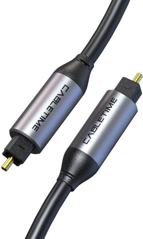 CABLETIME καλώδιο ήχου Toslink CT-AV380-P04GN  gold plated  5mm  2m  μαύρο