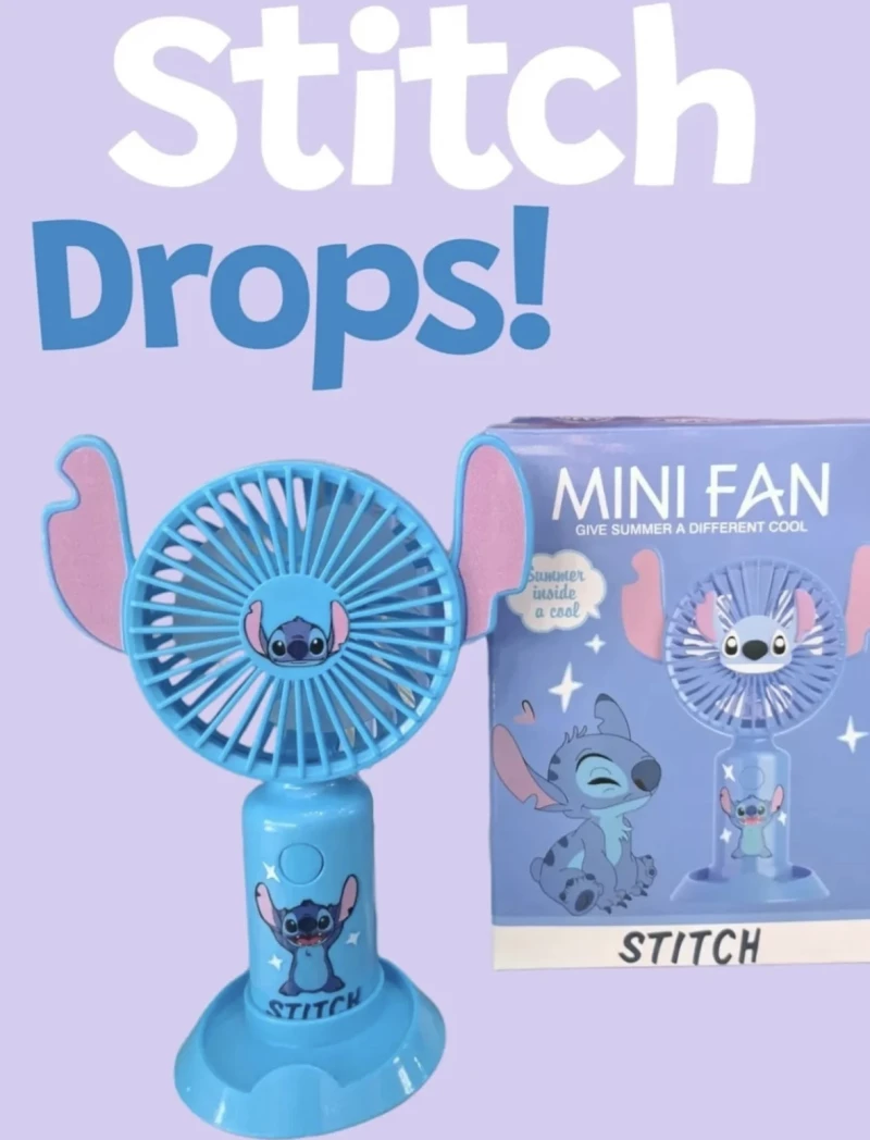 Μικρός Επιτραπέζιος & Χειρός Ανεμιστήρας Stitch με Usb Type-C (10032-43)