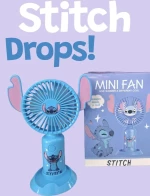 Μικρός Επιτραπέζιος & Χειρός Ανεμιστήρας Stitch με Usb Type-C (10032-43)
