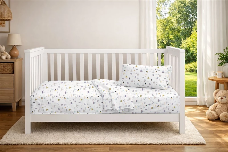 Παπλωματοθήκη Εμπριμέ bebe Whimsical Mountainside 588 120X160 White-Grey 100% Cotton - -