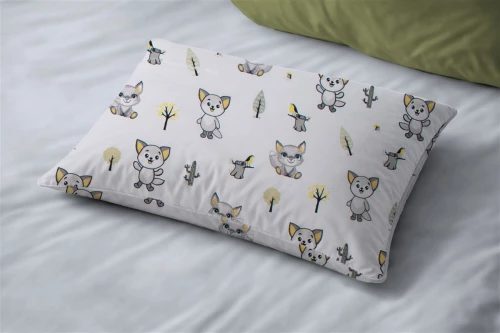 Μαξιλαροθήκη Εμπριμέ bebe Baby Foxes 595 35X45 White-Grey 100% Cotton - -