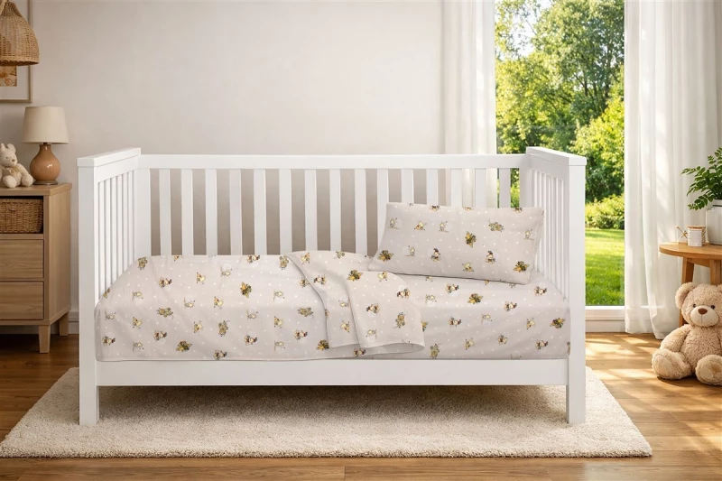 Παπλωματοθήκη Εμπριμέ bebe Bear's Playtime 592 120X160 Beige 100% Cotton - -