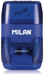 MILAN ξύστρα μολυβιών με κάδο & γόμα 1204703116, μπλε