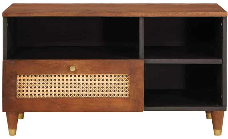 vidaXL Ντουλάπι TV με ράφι Καφέ 80 x 33,5 x 46 εκ. Στερεό ξύλο μάνγκο