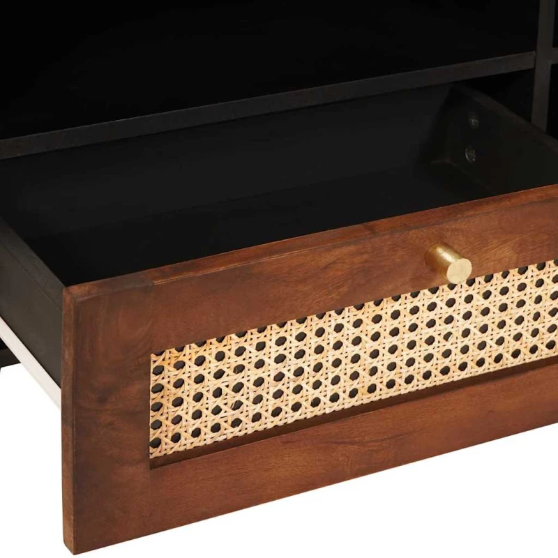 vidaXL Ντουλάπι TV με ράφι Καφέ 80 x 33,5 x 46 εκ. Στερεό ξύλο μάνγκο