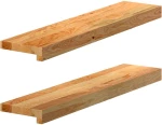 vidaXL Περβάζια παραθύρων 2 τεμ. Αν. Καφέ 70x15x2 εκ. Μασίφ Ξύλο Δρυός
