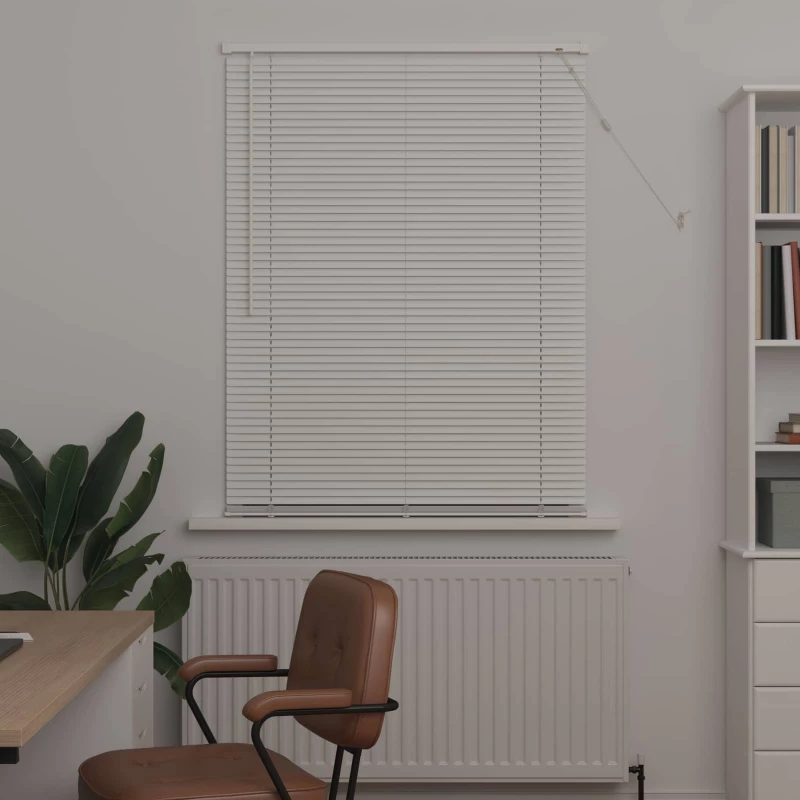 vidaXL Βενετσιάνικη Σκίαση Λευκός 150 x 90 cm PVC