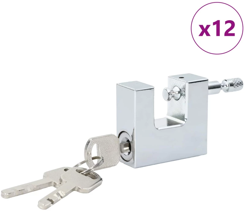 vidaXL Λουκέτο 12 pcs Ασημί Ατσάλι