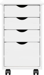 vidaXL Κινητό Ντουλάπι με τροχούς Λευκός 34 x 39 x 56 εκ Στερεό πεύκο