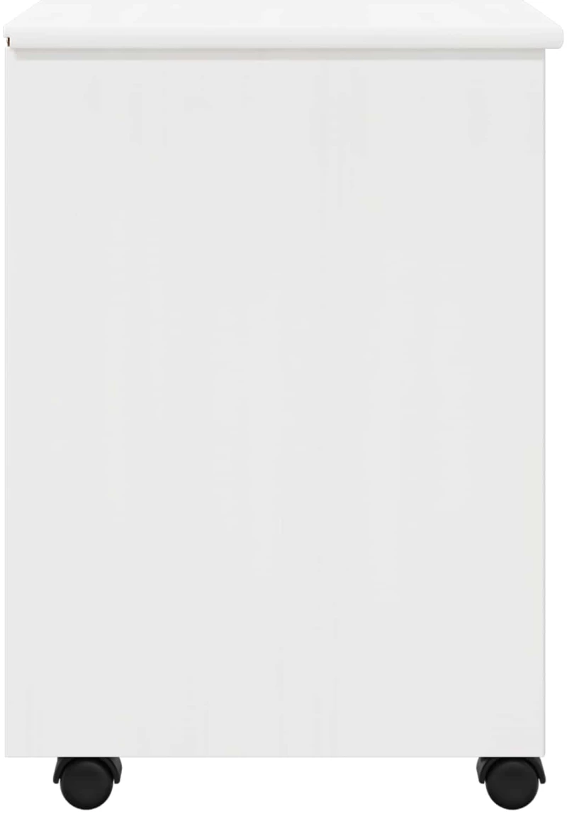 vidaXL Κινητό Ντουλάπι με τροχούς Λευκός 34 x 39 x 56 εκ Στερεό πεύκο