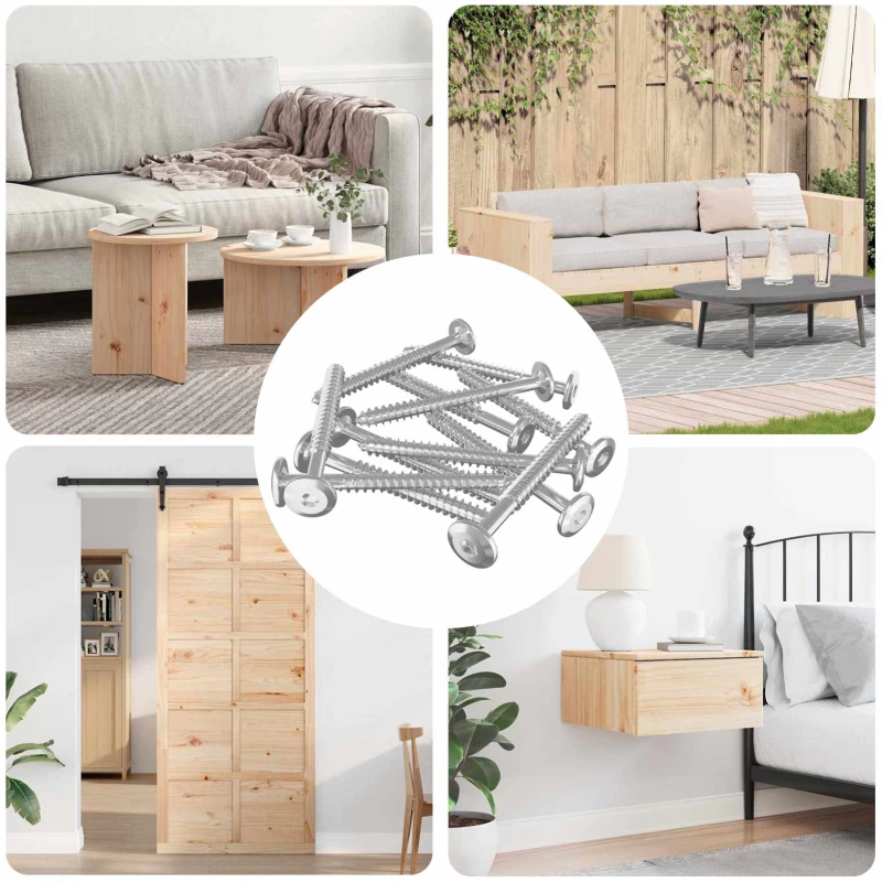 vidaXL Ξυλοβίδες 1350 pcs Ασημί Ατσάλι