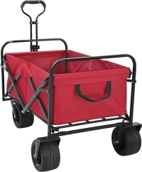 vidaXL Αναδιπλούμενο Καρότσι Κόκκινο 89 x 63 x 96 εκ