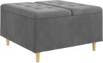 vidaXL Οθωμανικό αποθήκευσης Σκούρο Γκρι 80 x 80 x 45 cm Βελούδο