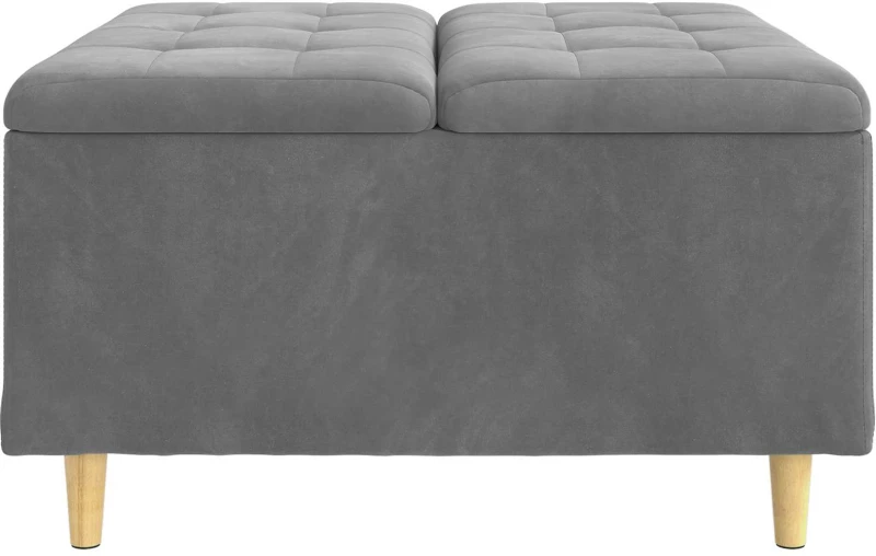 vidaXL Οθωμανικό αποθήκευσης Σκούρο Γκρι 80 x 80 x 45 cm Βελούδο