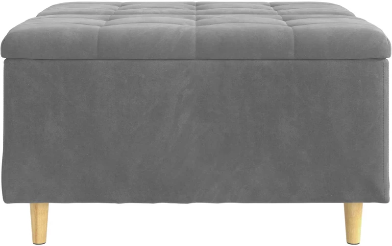 vidaXL Οθωμανικό αποθήκευσης Σκούρο Γκρι 80 x 80 x 45 cm Βελούδο