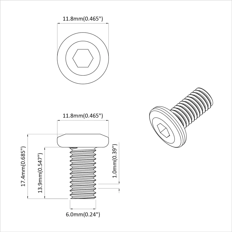 vidaXL Βίδα με κλειδί κεφαλής 3600 pcs Ασημί Ατσάλι