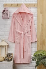 Stewehome Μπουρνούζι με Κουκούλα – ροζ S - XL (S/M) 112x115 cm