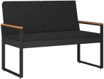 vidaXL Σετ Εξωτερικών Επίπλων με μαξιλάρι 4 pcs Μαύρο συνθετικό ρατάν