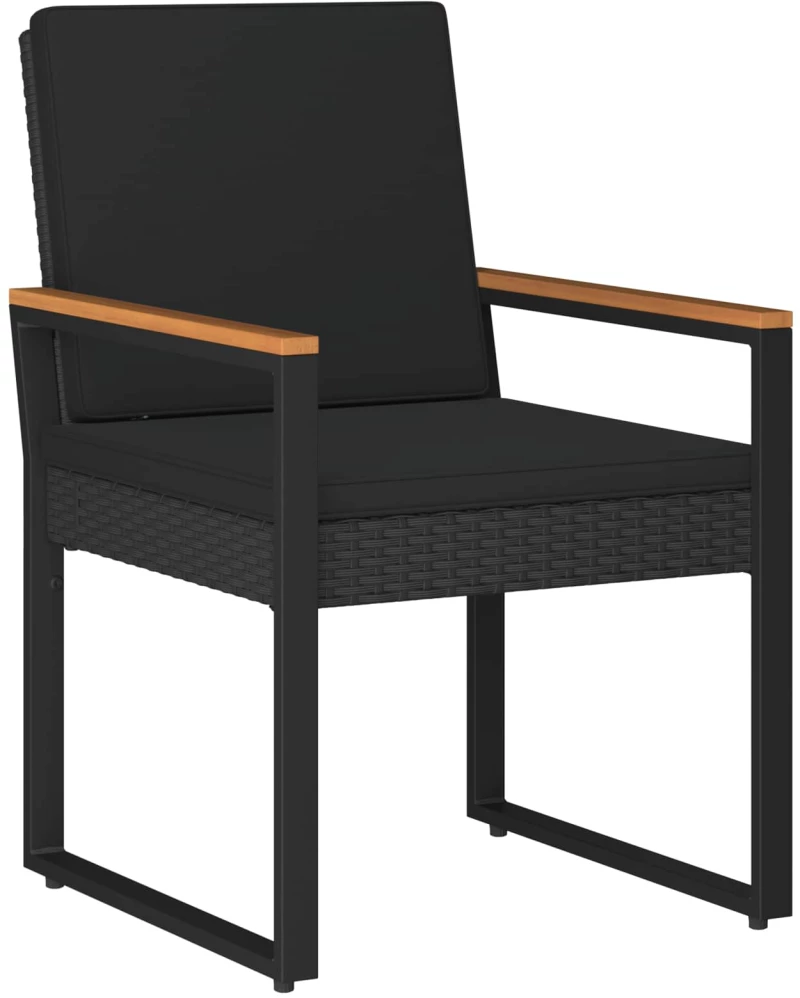 vidaXL Σετ Εξωτερικών Επίπλων με μαξιλάρι 4 pcs Μαύρο συνθετικό ρατάν