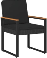 vidaXL Σετ Εξωτερικών Επίπλων με μαξιλάρι 4 pcs Μαύρο συνθετικό ρατάν
