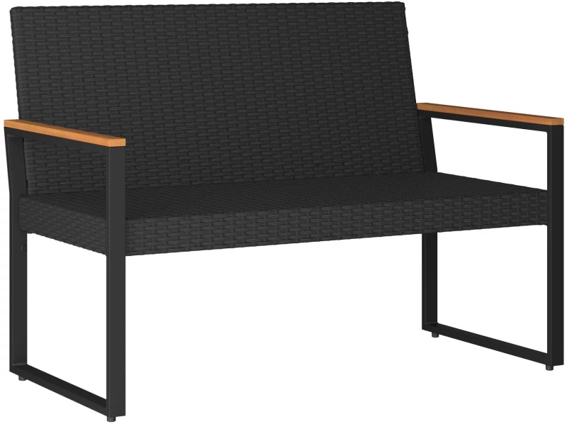 vidaXL Σετ Εξωτερικών Επίπλων με μαξιλάρι 4 pcs Μαύρο συνθετικό ρατάν