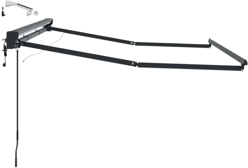 vidaXL Ηλεκτρικό πλαίσιο τέντας με LED Ανθρακί 3,5 x 2,5 μ Αλουμίνιο