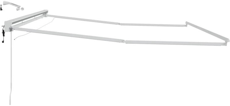 vidaXL Ηλεκτρικό πλαίσιο τέντας με LED Λευκός 5 x 3 m Αλουμίνιο