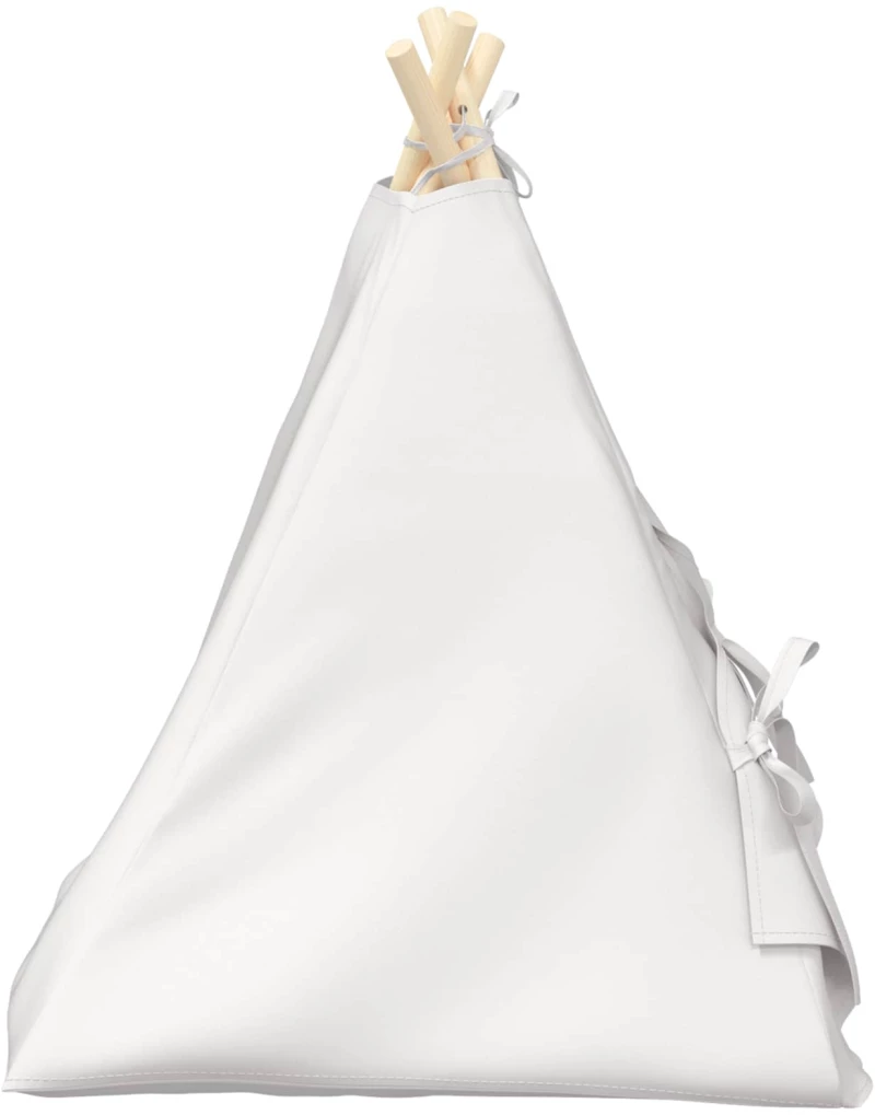 vidaXL Teepee για κατοικίδια με μαξιλάρι Λευκό 50 x 50 x 60 cm